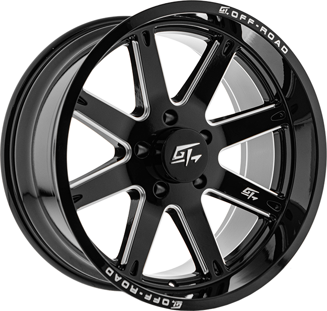 INVASION 24x12 6x135 -44 Gloss Black Milled