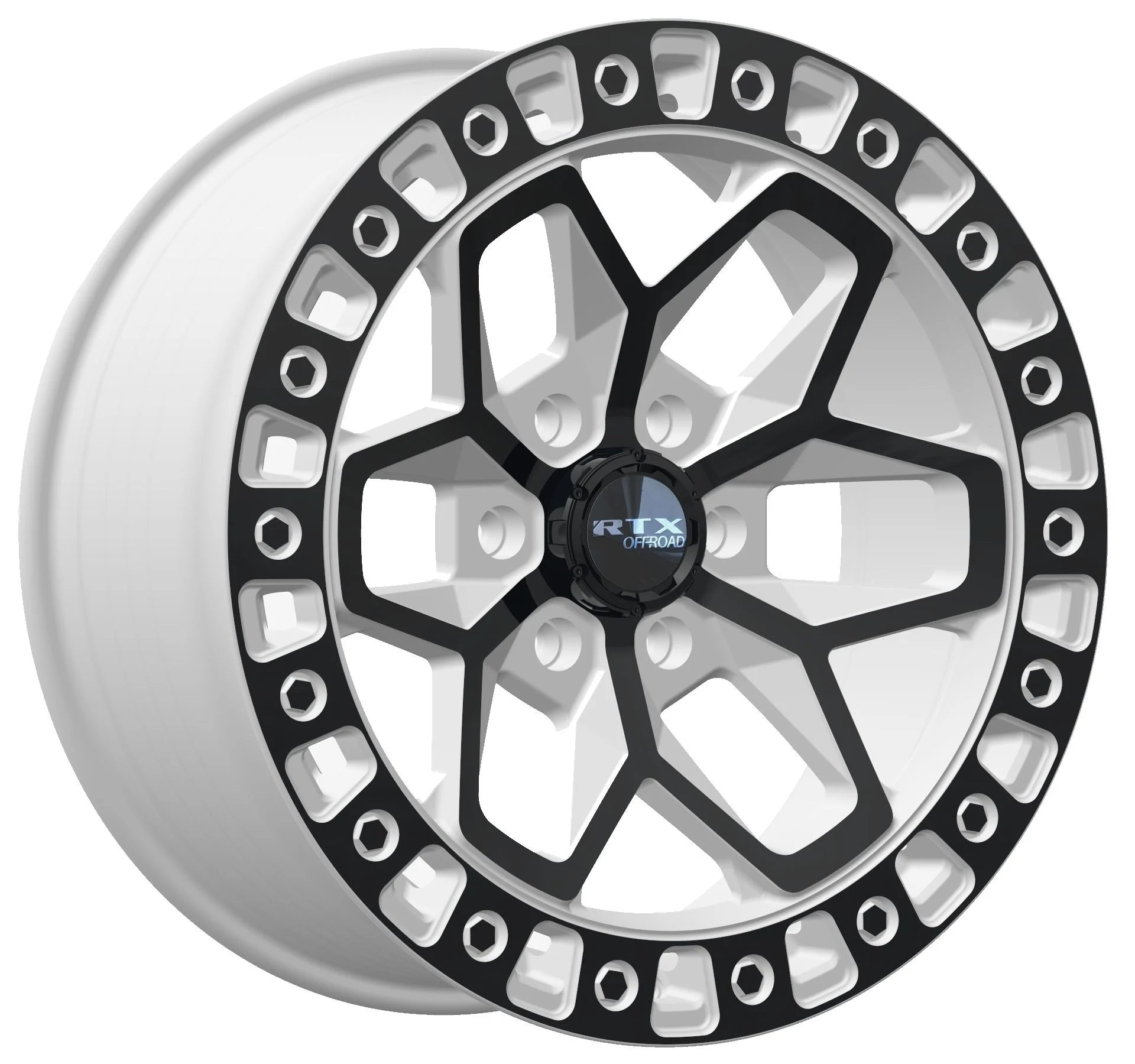 RTX Zion 17x9 5x127 offset -15 cb 71.5 Gloss White and Machined