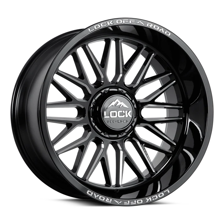 LOCK Xtreme Apex 20x9 8x165.1 +0mm Gloss Black Milled
