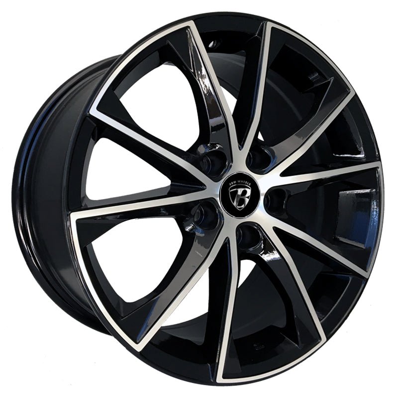 Bad Boy Wheels BBW858 17x7.5 5x114.3 offset 38 Black &  Machined Face