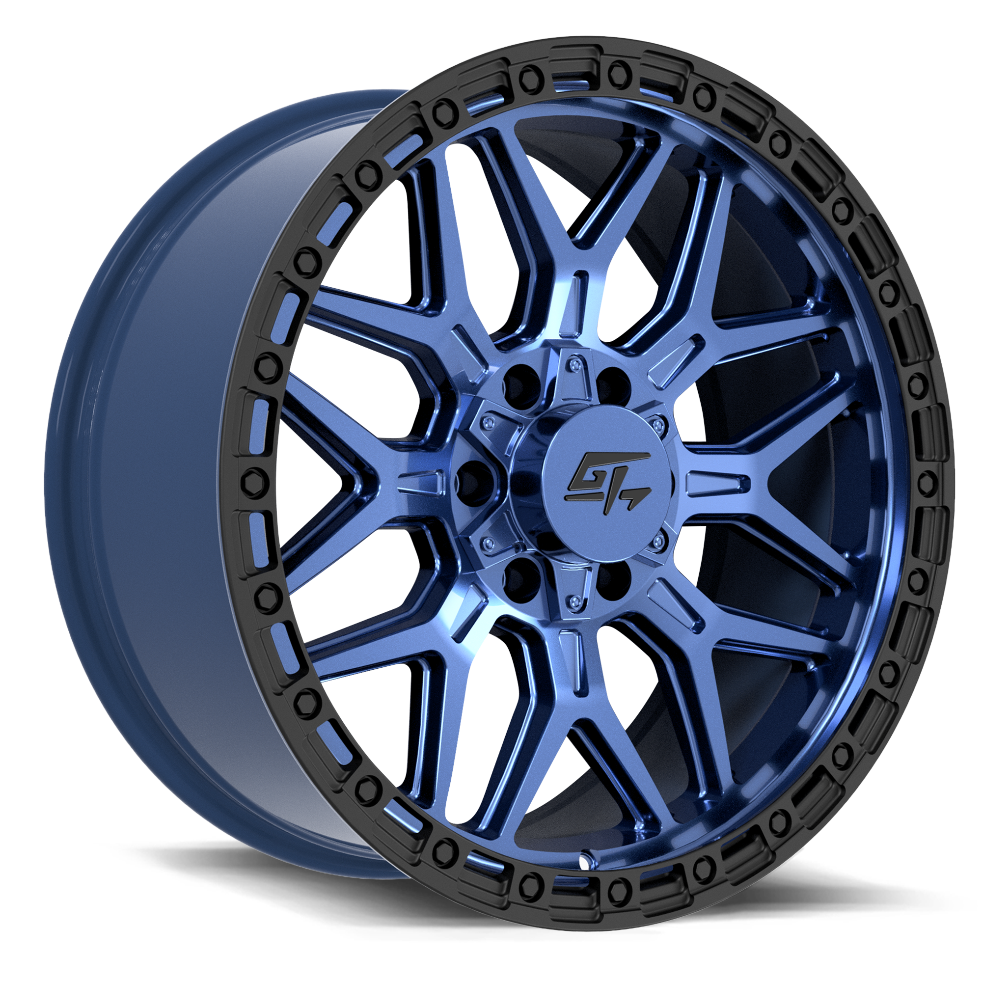 Revolt 17x9 5x127 / 5x139.7 +12 Midnight Blue with Black Ring
