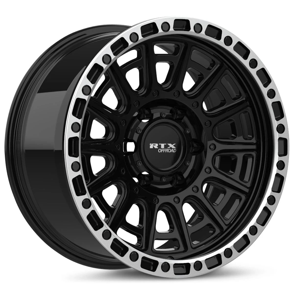 RTX Striker 20x9 6x139.7 offset 10 cb 106.1 Gloss Black Machined Lip