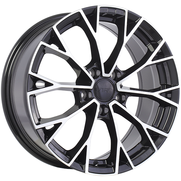 REPLICA 382 Noir lustré - Façade machinée 17x7.5  5x112  Offset: 45  Hub: 57.1
