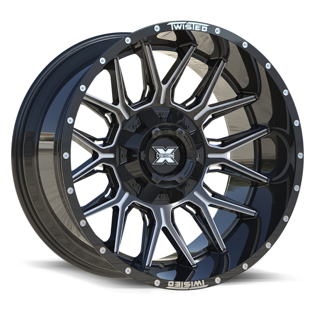 TW1 22x10 6x135/6x139.7 -18 Gloss Black Milled