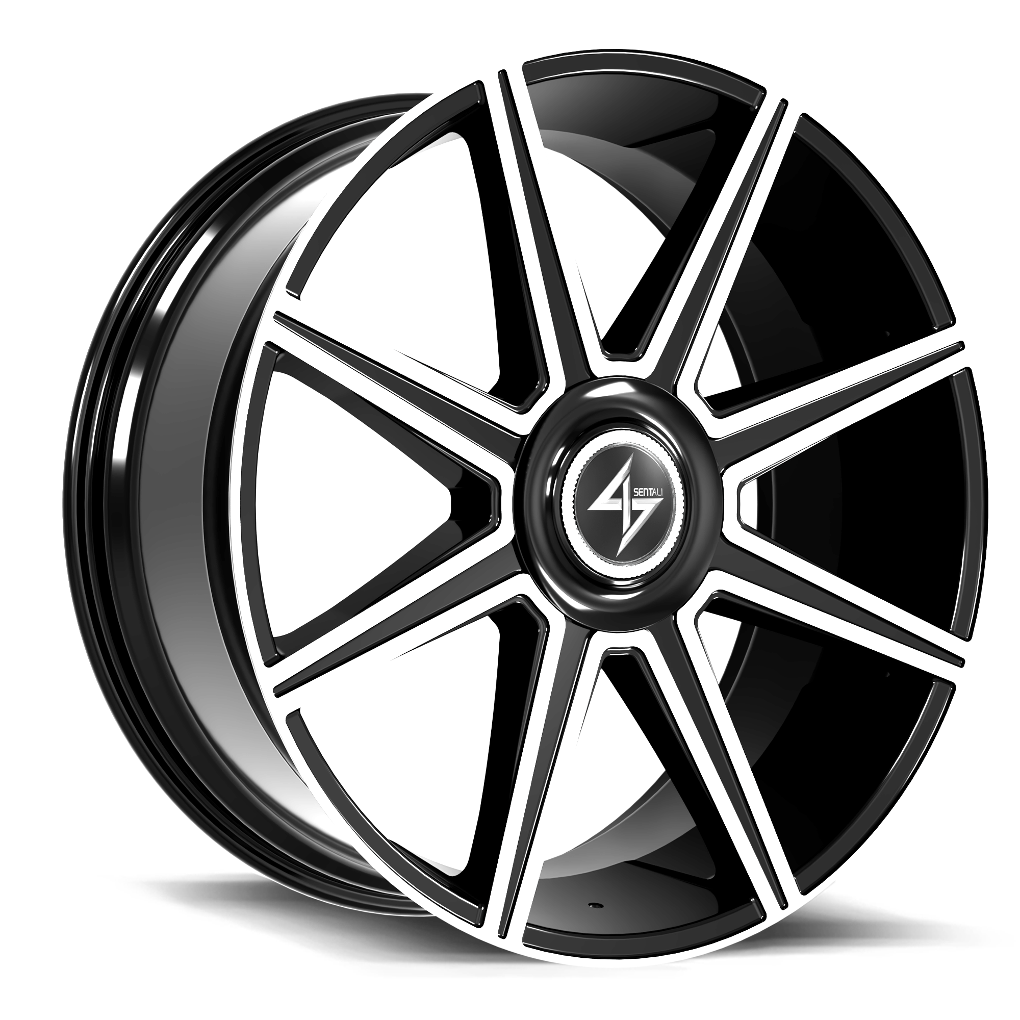 Sentali Aristocrat Size: 20x9   CB: 73.1  BP: 5x112 | 5x114.3   ET: 34 Machined