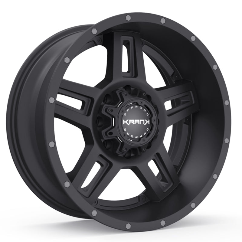 17x9 6x135/139.7 0/108 KranK Alloy Wheels Hammer, Satin Black