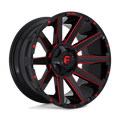 FUEL CONTRA  GLOSS BLACK RED TINTED CLEAR  20x10     -19      106.1  6X135/6X139