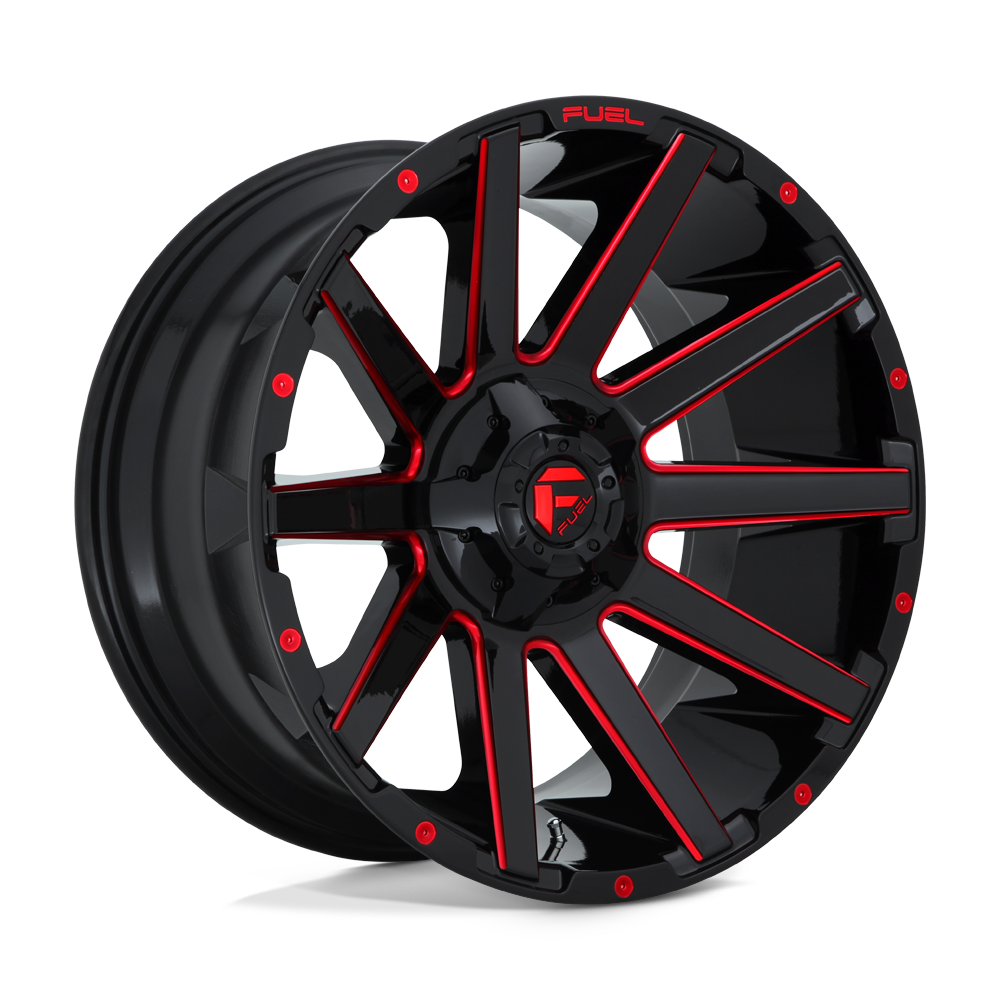 FUEL CONTRA  GLOSS BLACK RED TINTED CLEAR  20x10     -19      106.1  6X135/6X139