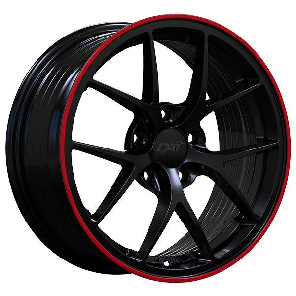 DAI SKY Noir lustré - Ligne rouge 17x7.5  5x114.3  Offset: 40  Hub: 67.1