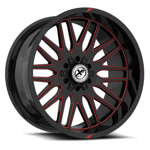 XF OFFROAD XF-240GBML-R 20x10 6x135/6x139.7 -12 Gloss Black Milled Red