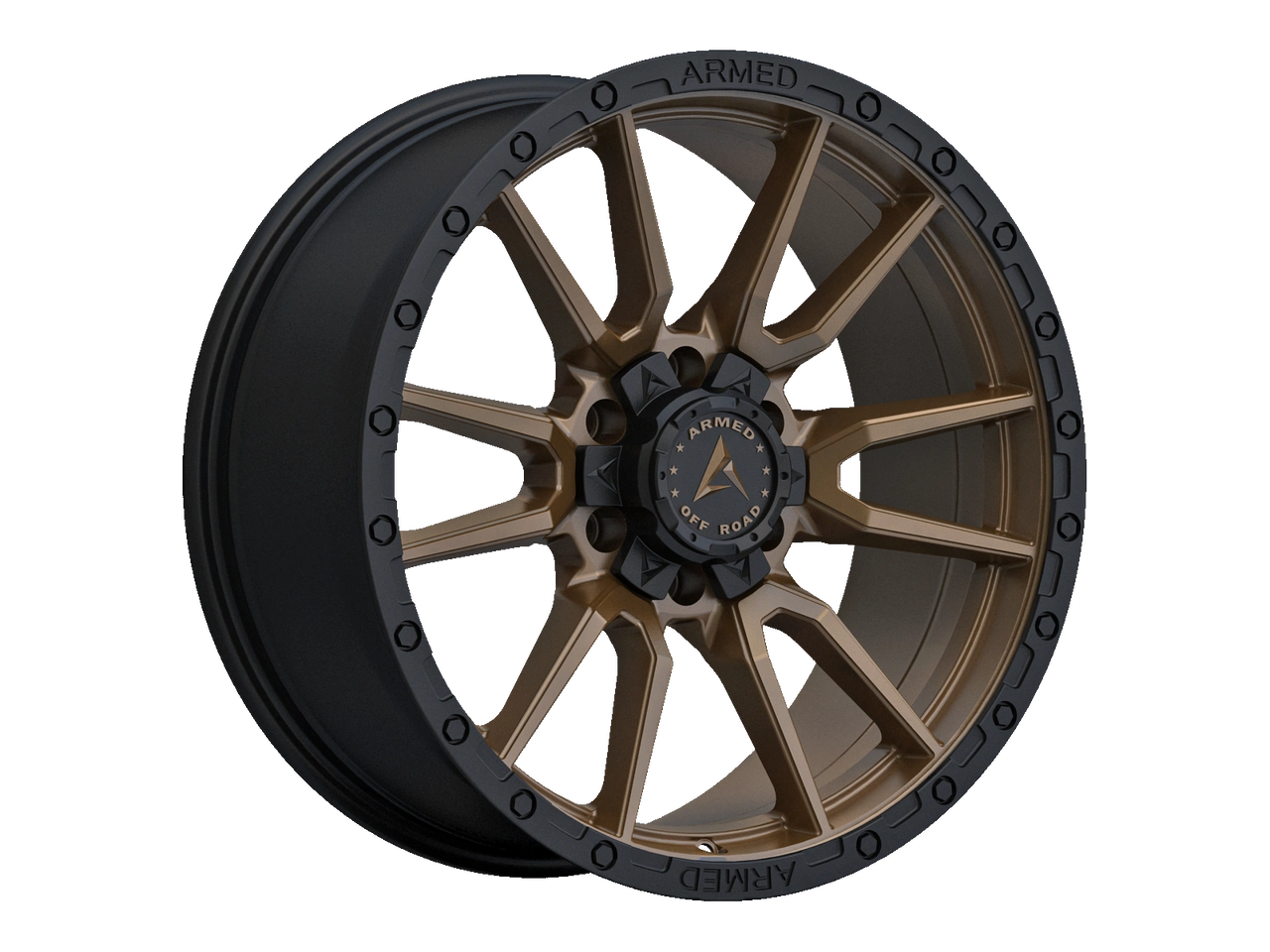 ARMED WHEELS SPEAR 20X9 5X127/5X139.7 ET:+0 SATIN BLACK LIP & SATIN BRONZE CENT