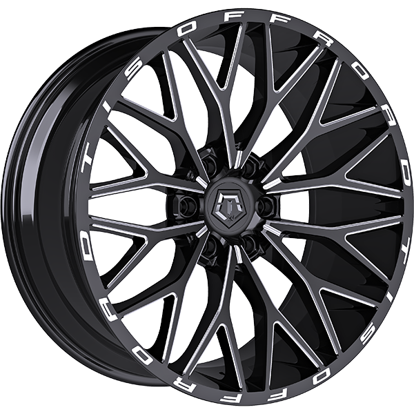 TIS 566 Noir lustré - Rebord usiné 22x12  6x139.7  Offset: -44  Hub: 106.1