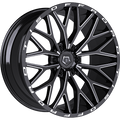TIS 566 Noir lustré - Rebord usiné 22x12  6x139.7  Offset: -44  Hub: 106.1