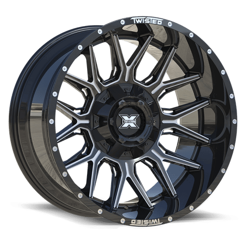 TWISTED OFF-ROAD TW1 22x12 6x135/6x139.7 -44 Gloss Black Milled
