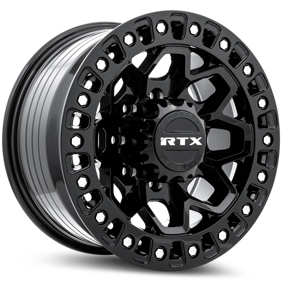 RTX Zion 17x9 5x127 offset -15 cb 71.5 Gloss Black Milled Rivet