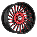 XF OFFROAD XF-239 22x12 5x127/5x139.7 -44 Black Machined Red