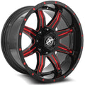 XF OFFROAD XF-215 20x10 8x165.1/8x180 -12 Gloss Black Milled Red