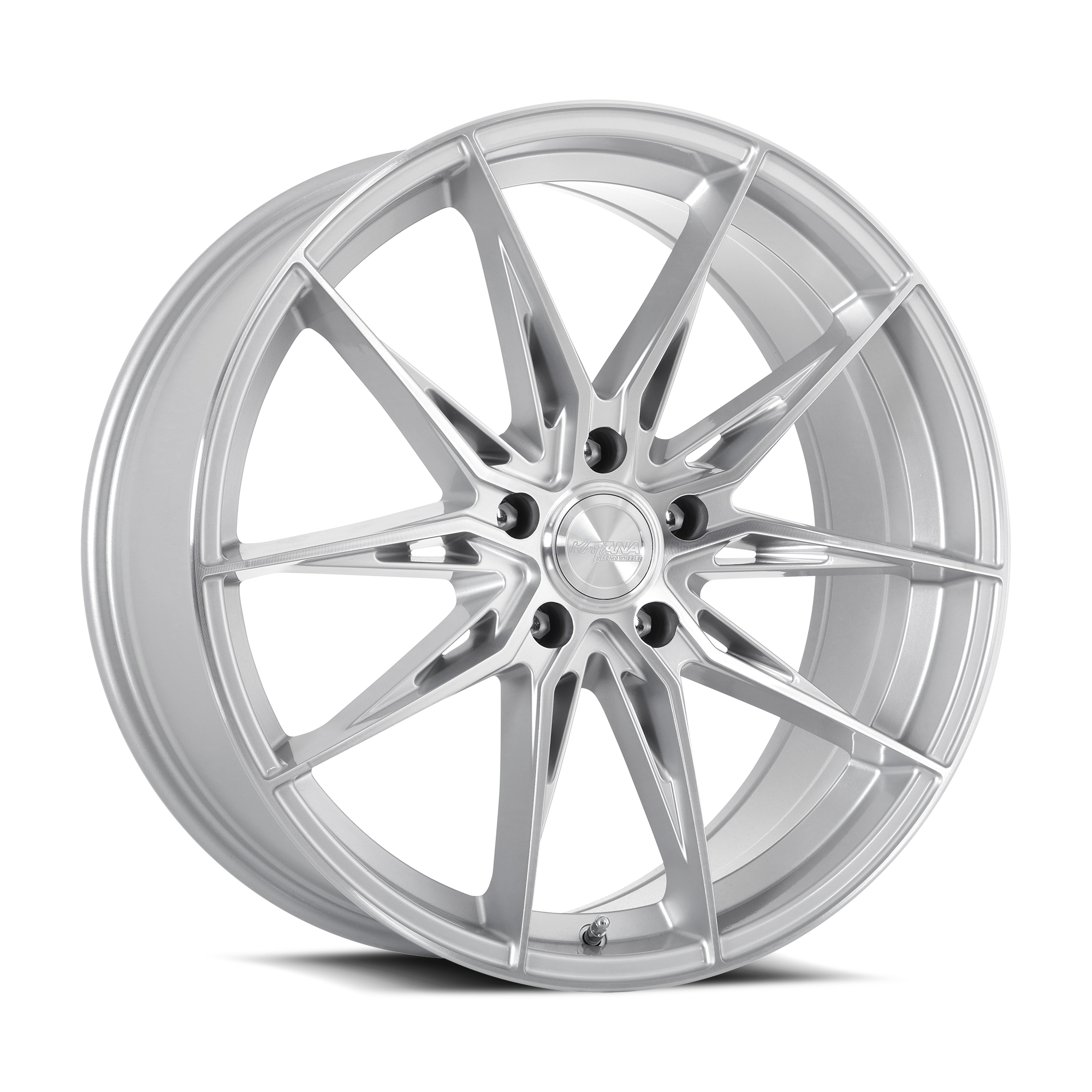KATANA KR10 20x8.5 5x120 +40mm Gloss Silver Machine Face