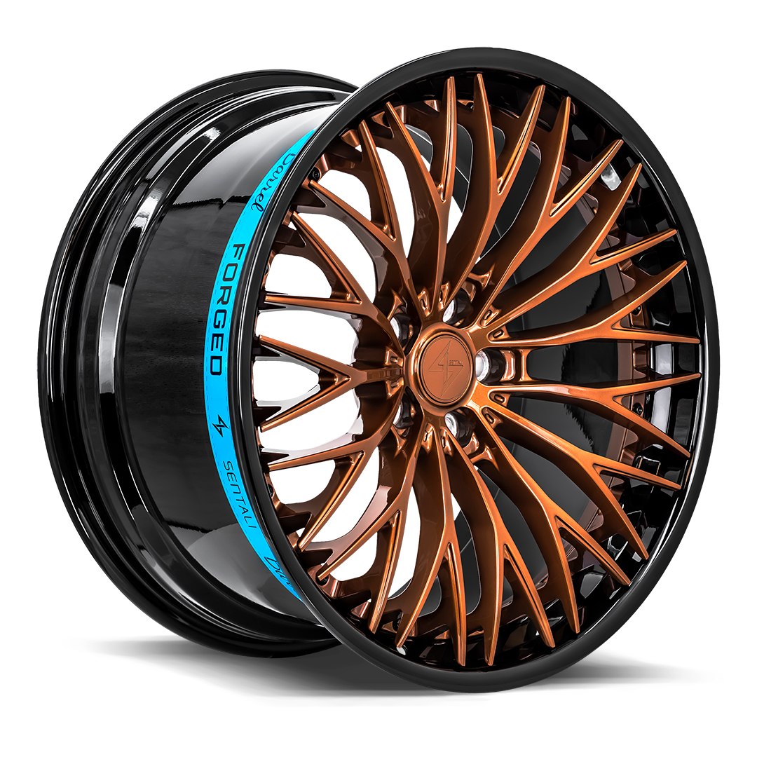 Sentali Forged SB1 19x9.5 offset 38 cb 73.1 Gloss Black Lip / Gloss Bronze Centr
