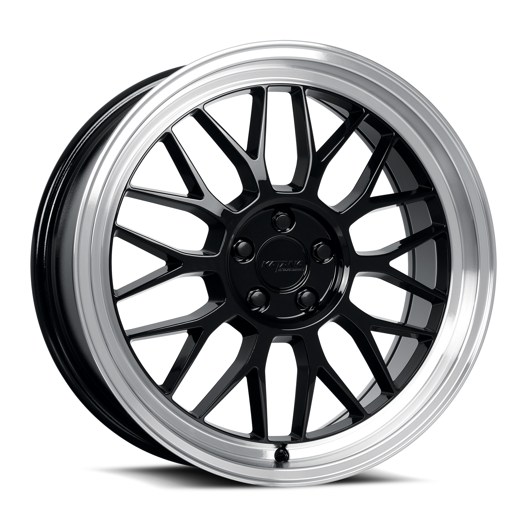 KATANA KR06 18x8 5x112 +40mm Gloss Black Machined Lip