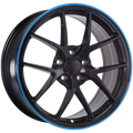 DAI SKY Noir lustré - Ligne bleue 17x7.5  5x114.3  Offset: 40  Hub: 67.1