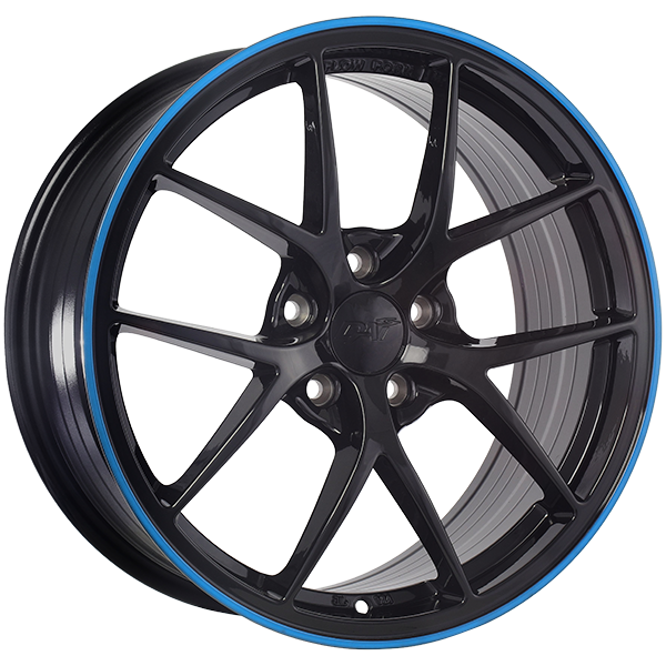 DAI SKY Noir lustré - Ligne bleue 17x7.5  5x114.3  Offset: 40  Hub: 67.1