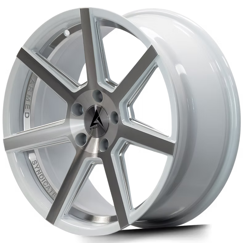 Armed Syndicate ASSASSIN 19x8.5 5x112|5x114.3 32 WHITE MACHINED + MILLED