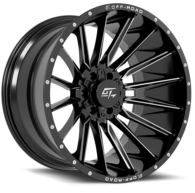 GT OFF-ROAD Stark 20x10 8x165.1 / 8x180 -18 Gloss Black Milled