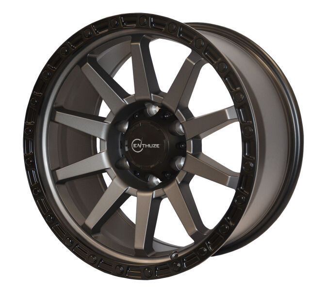 ENTHUZE FREEZE GREY AVEC BORDURE NOIRE 17X9 6X139.7 ET+0 CB106.1