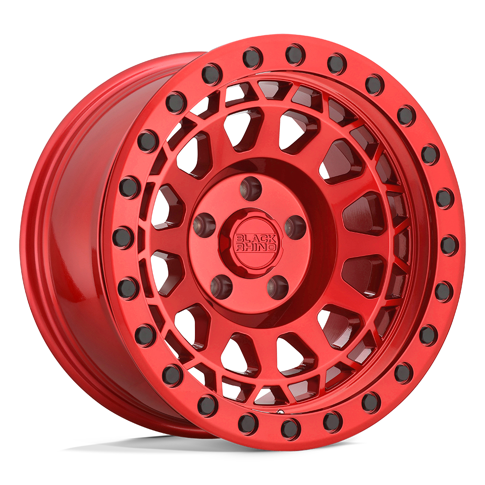 BLACK RHINO PRIMM  CANDY RED W/ BLACK BOLTS  17x9     +0      112,1  Conical
