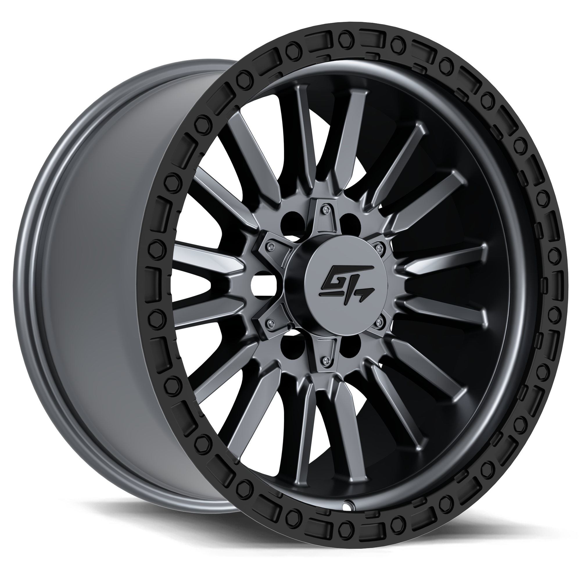 CHAMBER 18x12 6x135/6x139.7 -44 Black Ring / Matte Gunmetal Centre