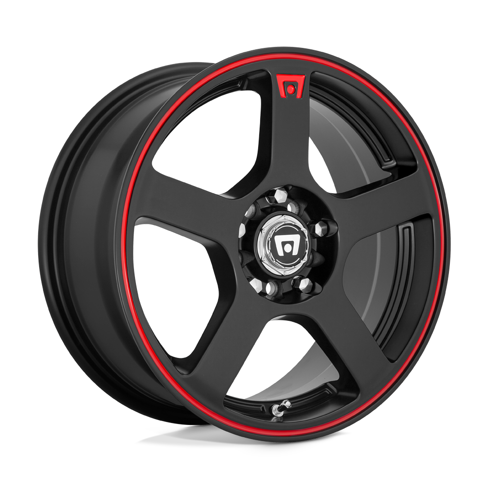 Motegi MR116  Matte Black Red Racing Stripe  15x6.5     +40      72.6  5X100/5X1