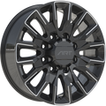 REPLICA 414 Noir lustré - Rebord usiné 20x8.5  8x180  Offset: 47  Hub: 124.1