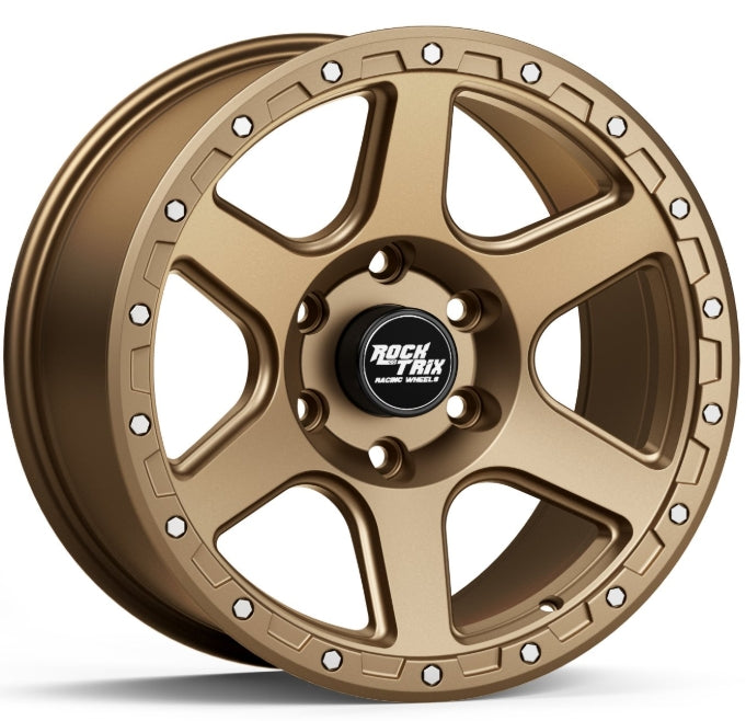 RockTrix RT112 Grandeur 17x9 6x139.7 offset -12 hub 106.1  Bronze