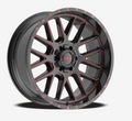 20x9 6x135/139.7 10/108 KranK Alloy Wheels Fuse, Gloss Black Red Milled