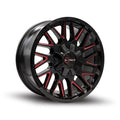 Enthuze Revolver 17x9 6x135 / 6x139.7 offset +18 cb106.1 Gloss Black & Red