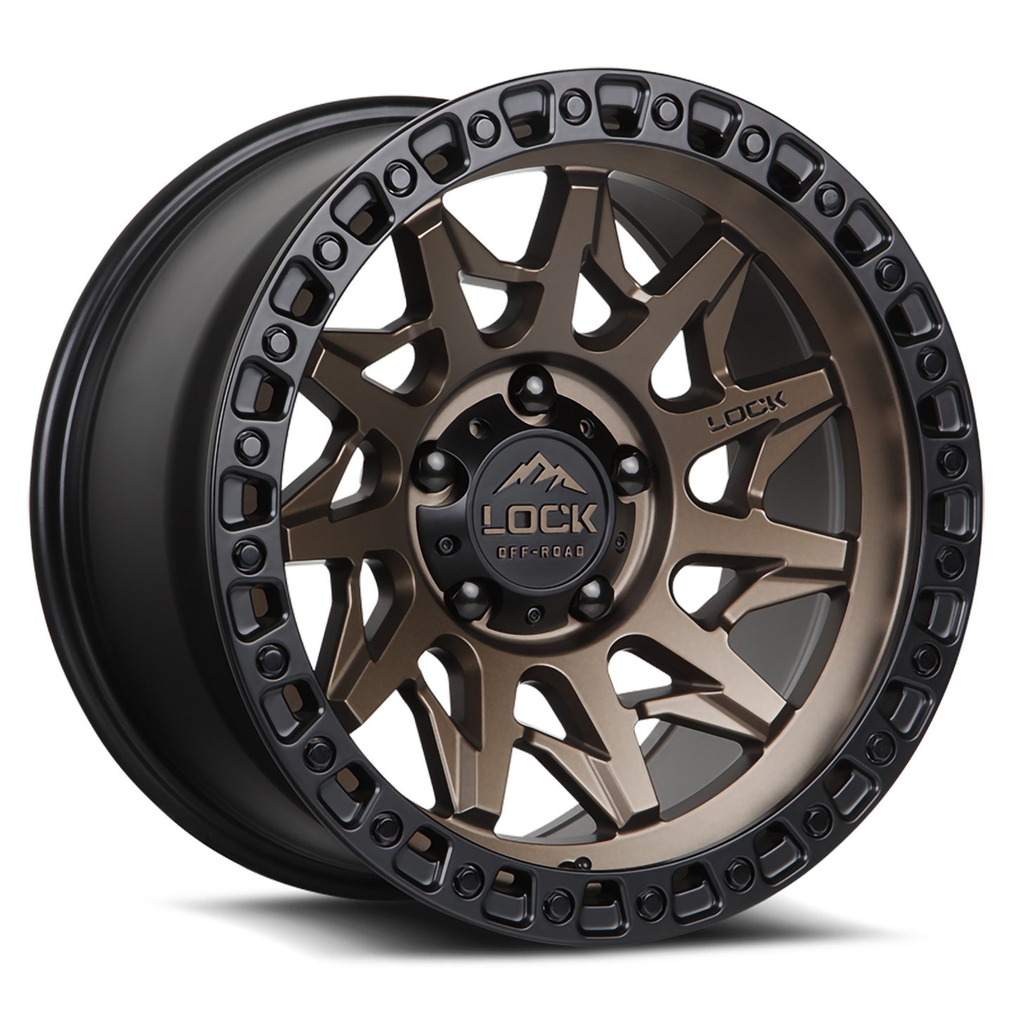 LOCK Lunatic 20x9 8x180 +20mm Matte Bronze W/ Matte Black Ring