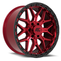 Revolt 17x9 6x135 / 6x139.7 +12 Red Anodized with Black Ring