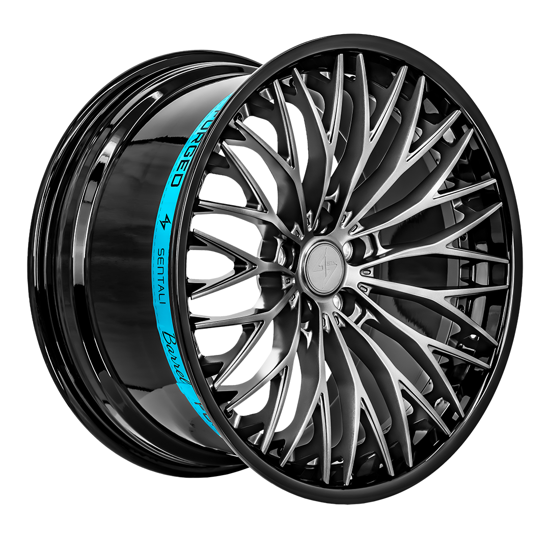 Sentali Barrel Forged SB1 19x9.5 5x120 +25 Gloss Black Lip / Matte Gunmetal Cent