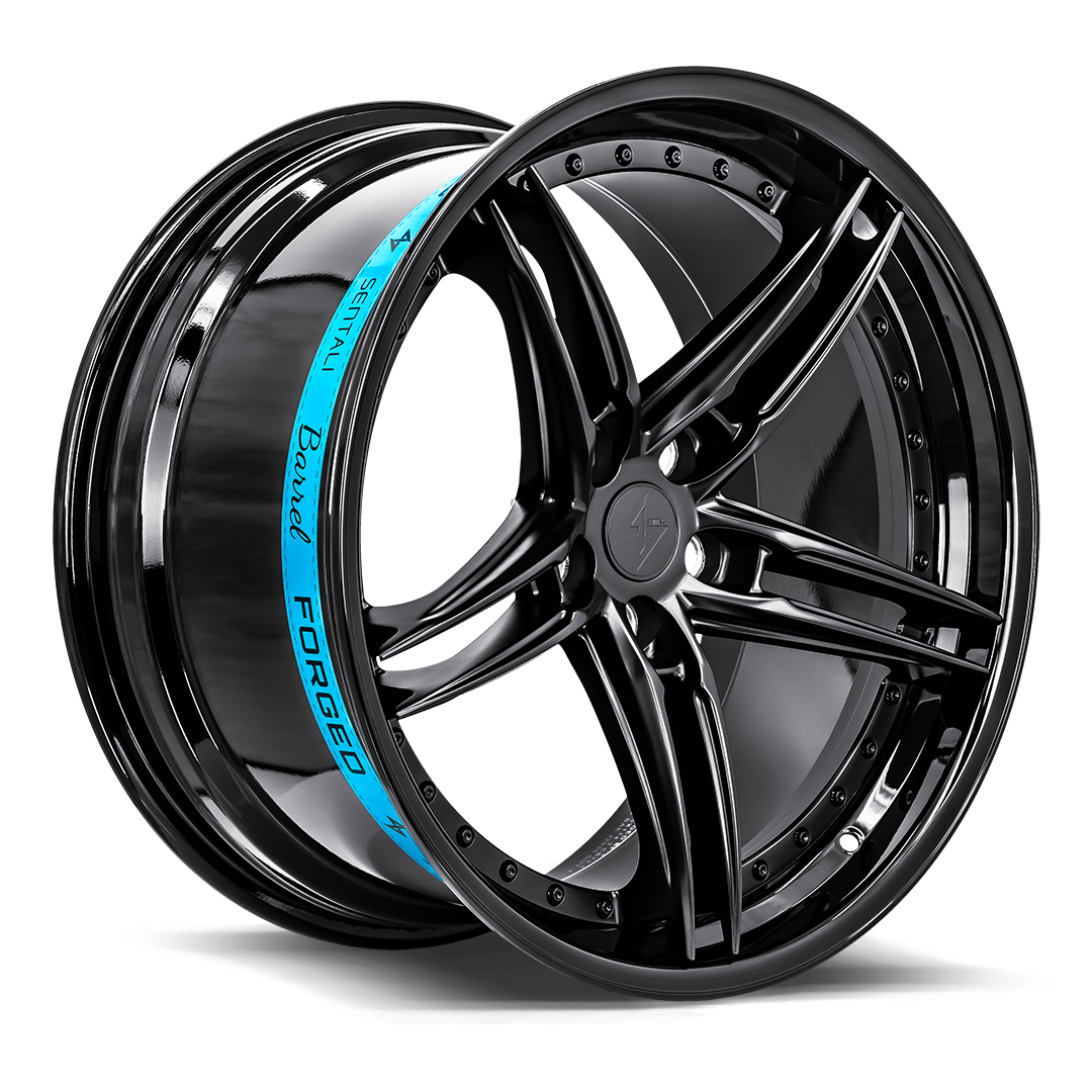 Sentali Barrel Forged SB3 19x10.5 5x112 +25 Gloss Black Lip / Matte Black Centre