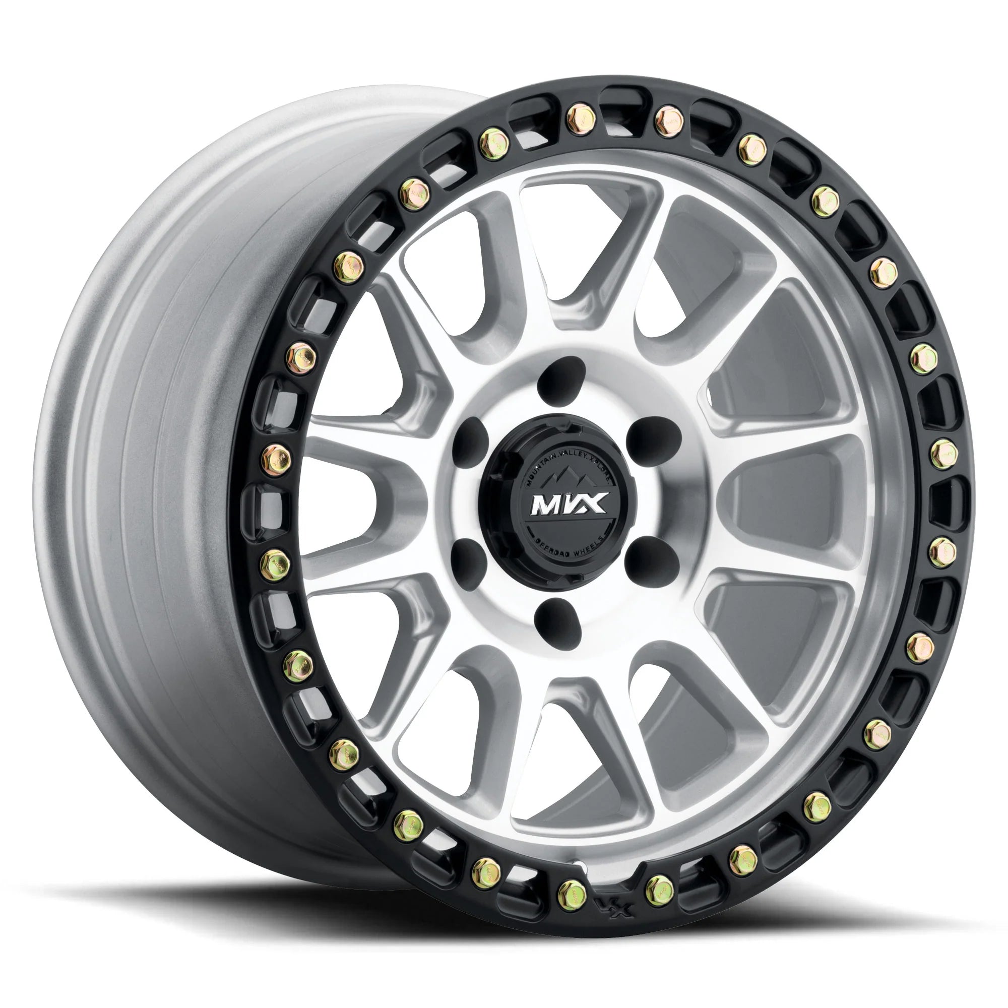 VX12 20x9 6x135 Offset 0 CB 87.1 Silver Machined - Black Lip