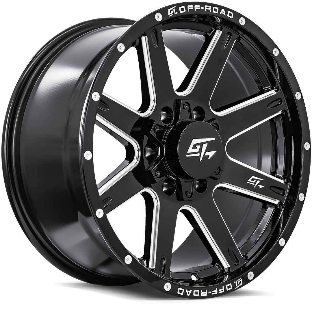 GT OFF-ROAD Invasion 20x10 6x139.7 -18 Gloss Black Milled