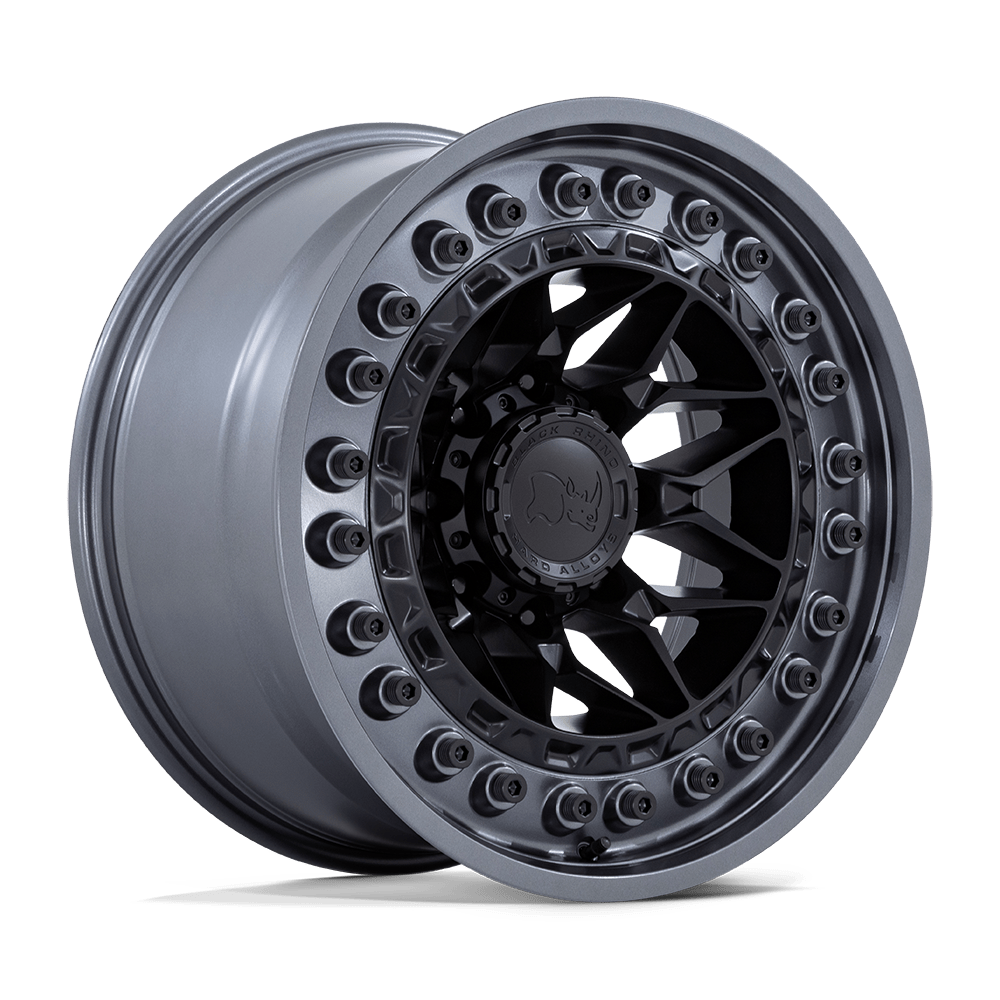 Black Rhino Alpha Matte Black w/ Gunmetal Lip 18x9 ET0 5x127 CB71.5