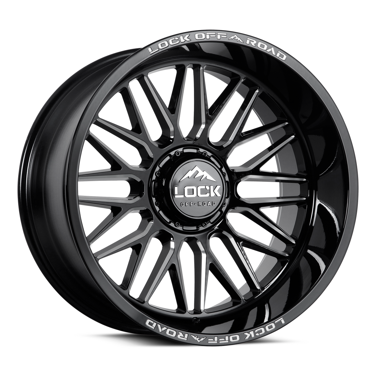 Lock Off-Road Xtreme Apex Gloss Black Milled 20x9 ET0 8x170