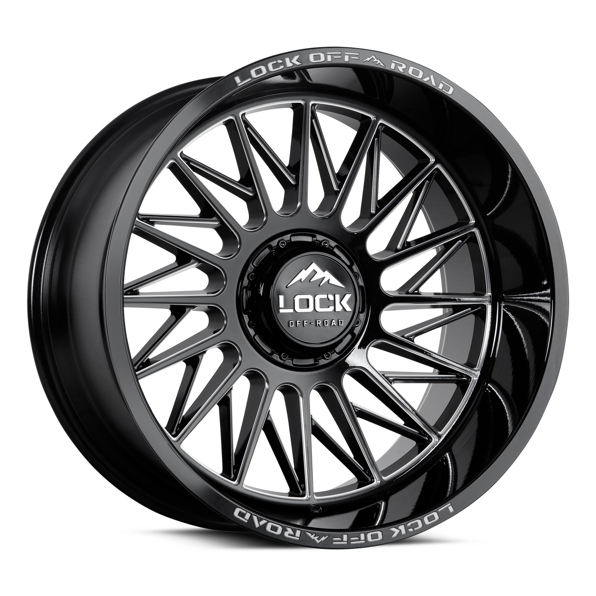Lock Off-Road Xtreme Assault Gloss Black Milled 22x12 ET-44 8x170
