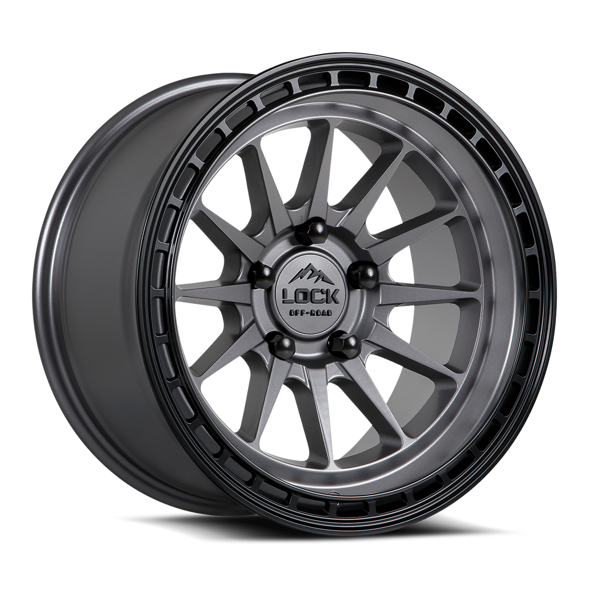 Lock Off-Road Baja Matte Grey W/ Matte Black Ring 17x9 ET0 6x135