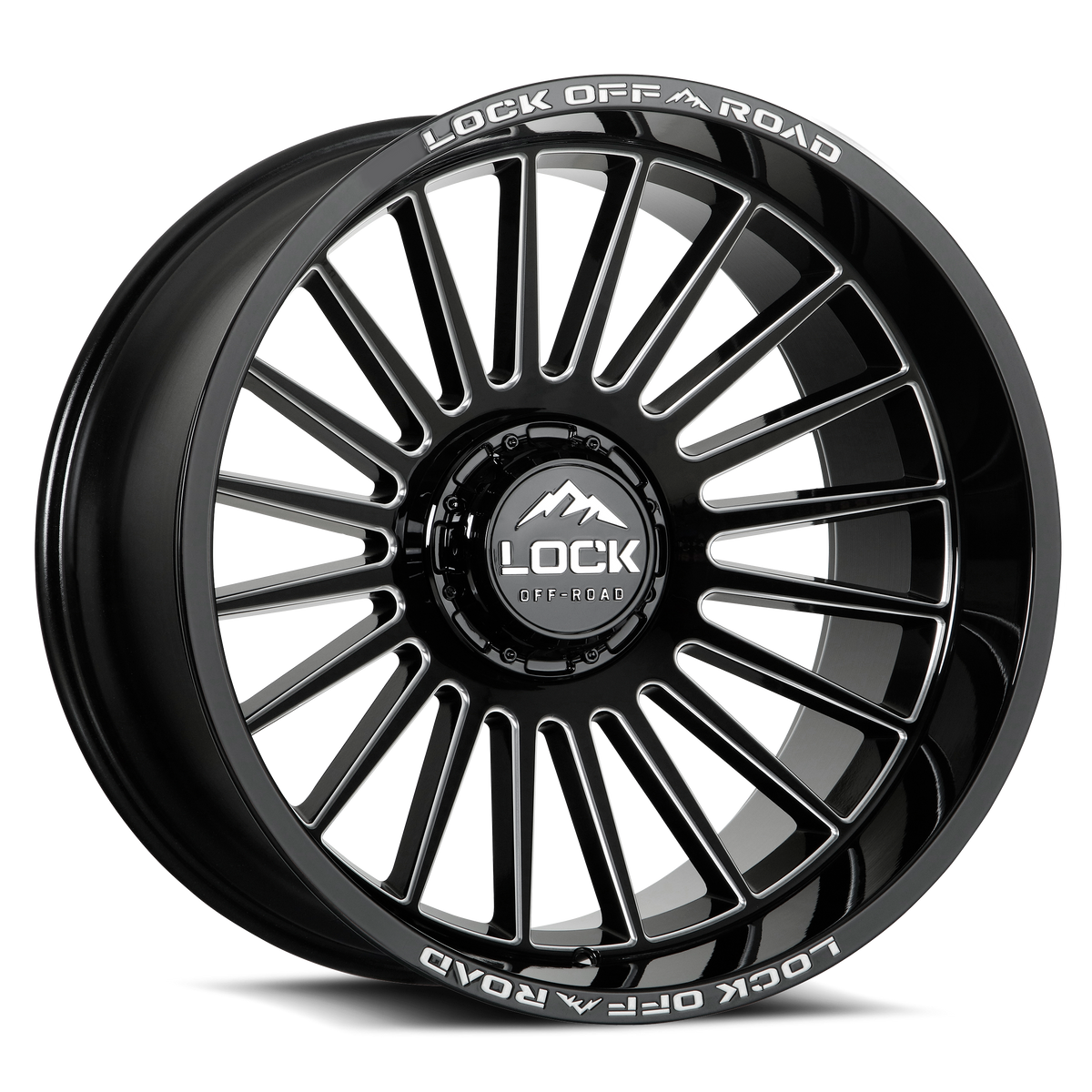 Lock Off-Road Xtreme Invasion Gloss Black Milled 20x10 ET-18 8x180