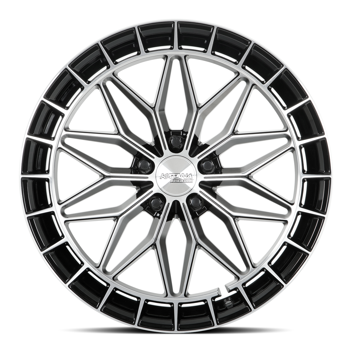 Katana KR12 Gloss Black Machine Face 20x8.5 ET40 5x112 CB73.1