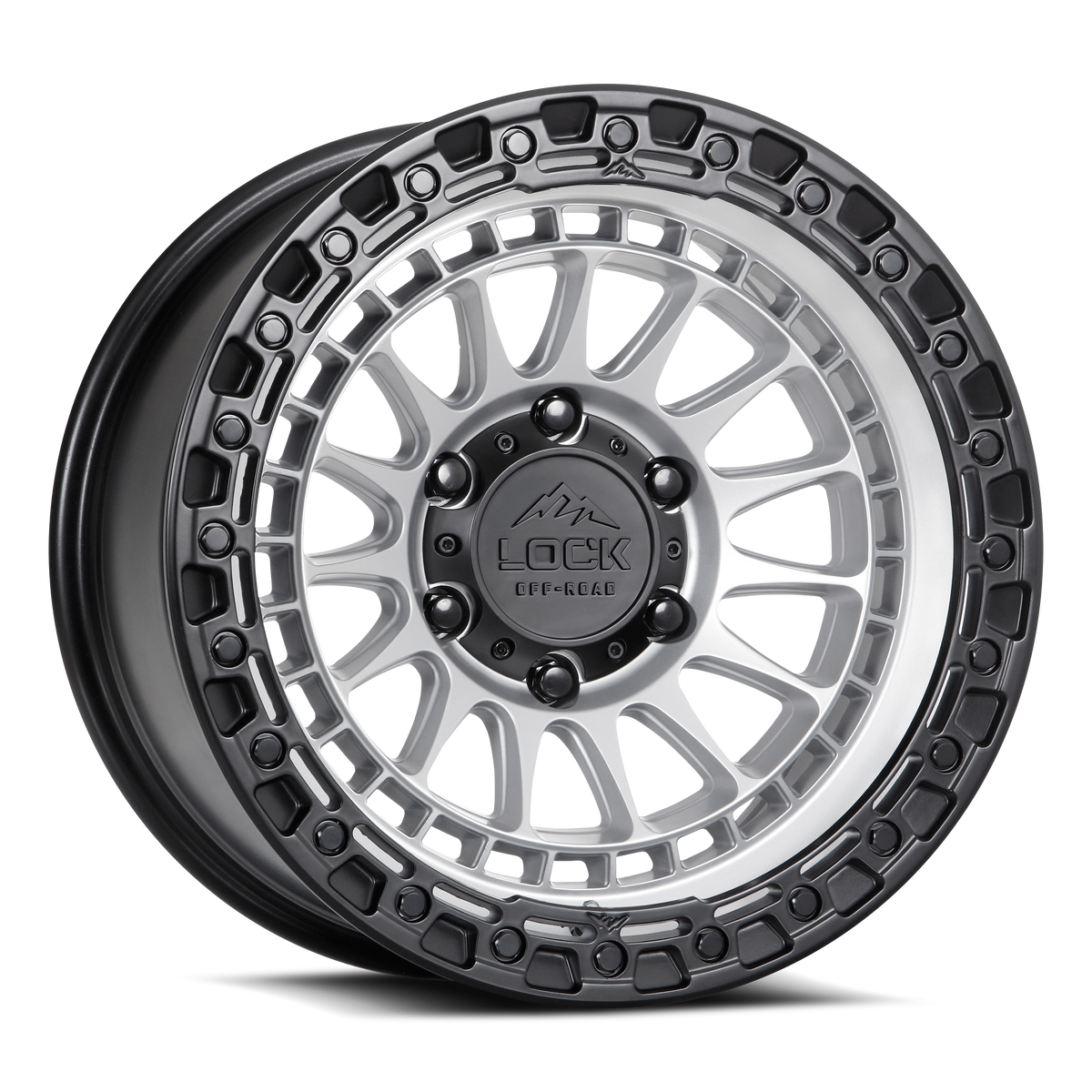 Lock Off-Road Mojave Matte Silver W/ Matte Black Lip 17x8.5 ET25 5x127