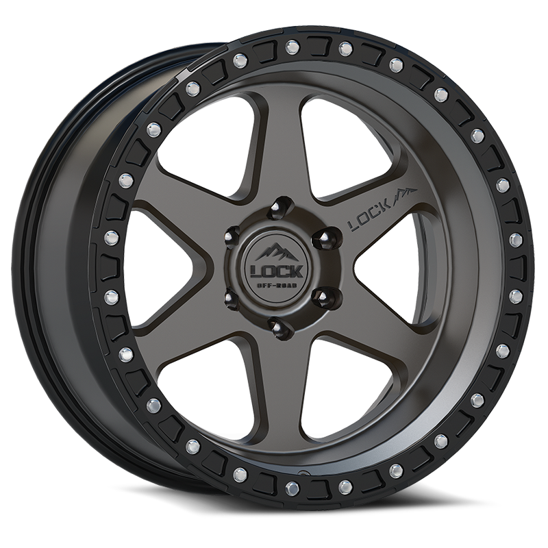 Lock Off-Road Olympus Matte Grey W/ Matte Black Ring 17x9 ET-35 6x139.7